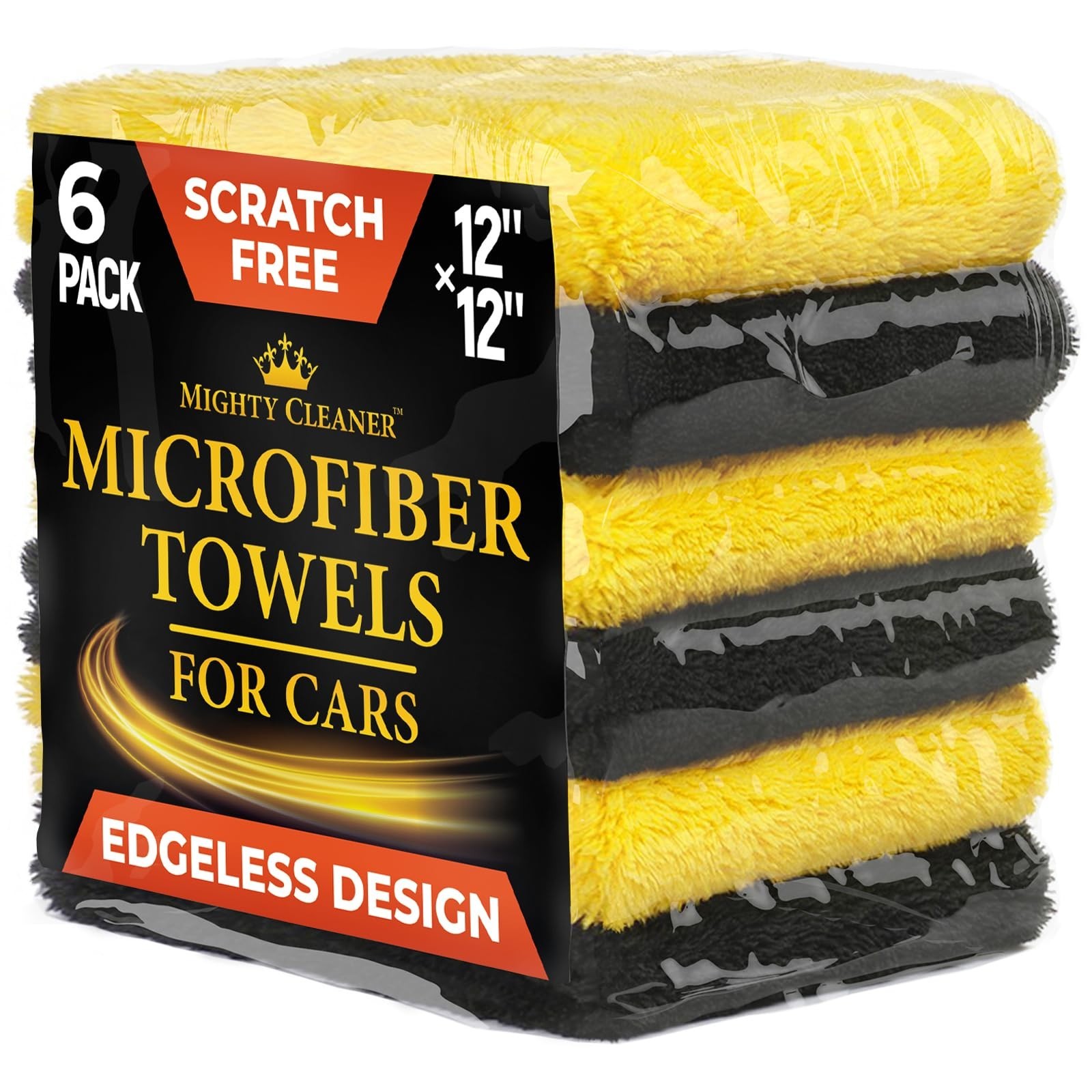 Super Soft Microfiber Towels for Cars - Edgeless - 6pk (12”x12”) - P