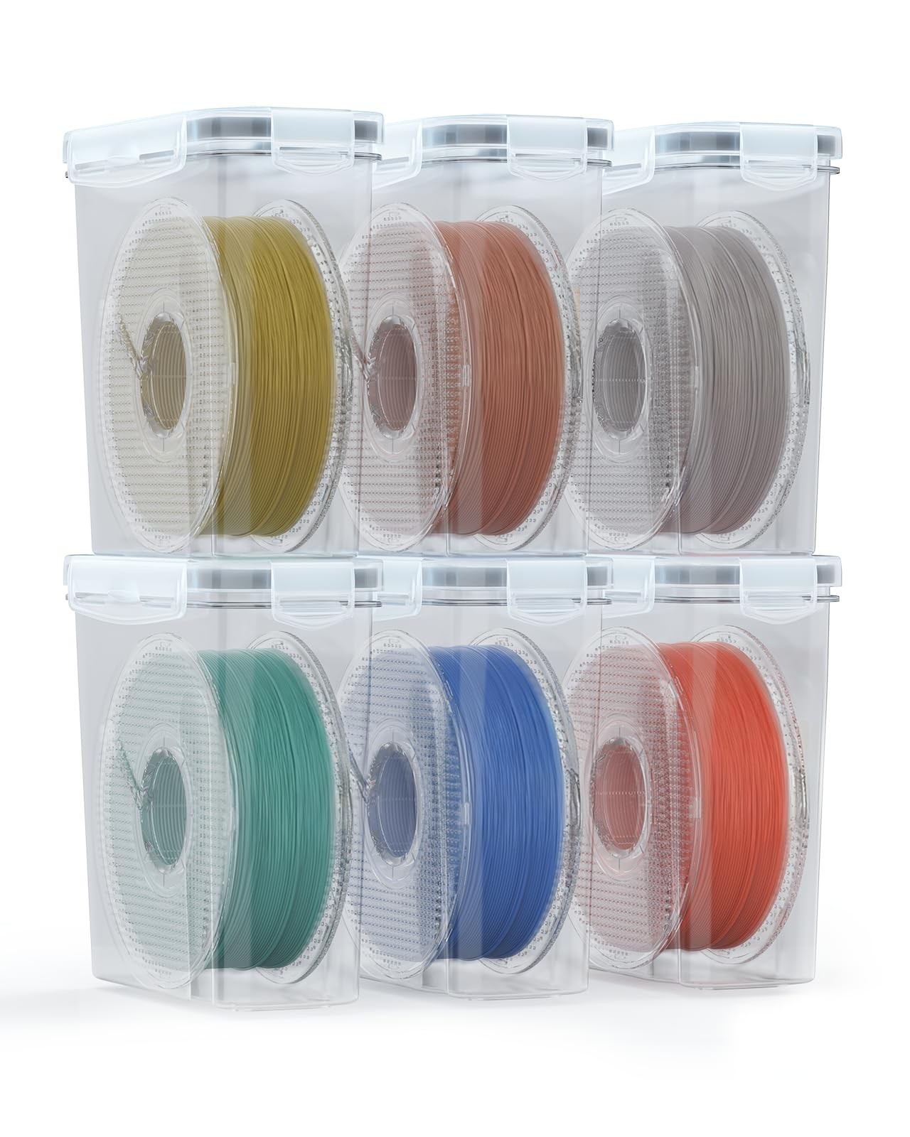 Filament Storage Box - 6 Pack Filaments Container for 3D Printing Filaments S...