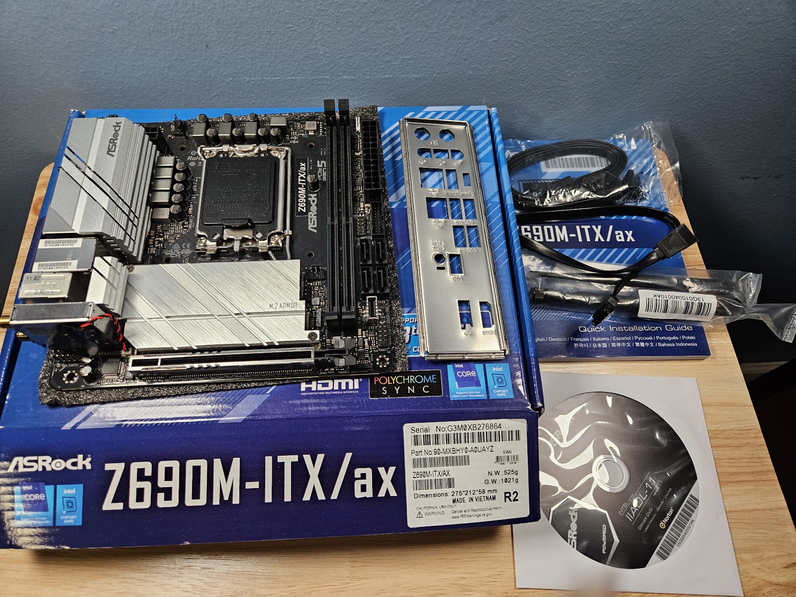 ASRock Z690M-ITX/ax Mini-ITX Motherboard, DDR4, Intel LGA 1700,  WiFi 6E