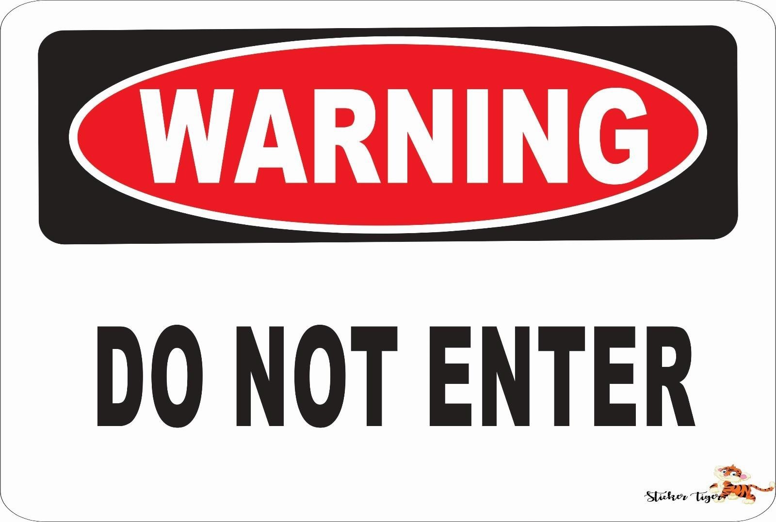 Aluminum Danger Sign Sticker Tiger 8x12 Warning Do Not Enter Funny Metal