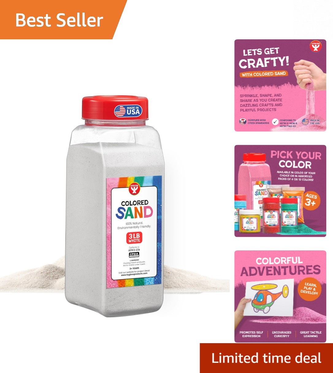 3 lb Fine Colored Sand – Perfect for Creative Holiday Crafts & Sensory Play