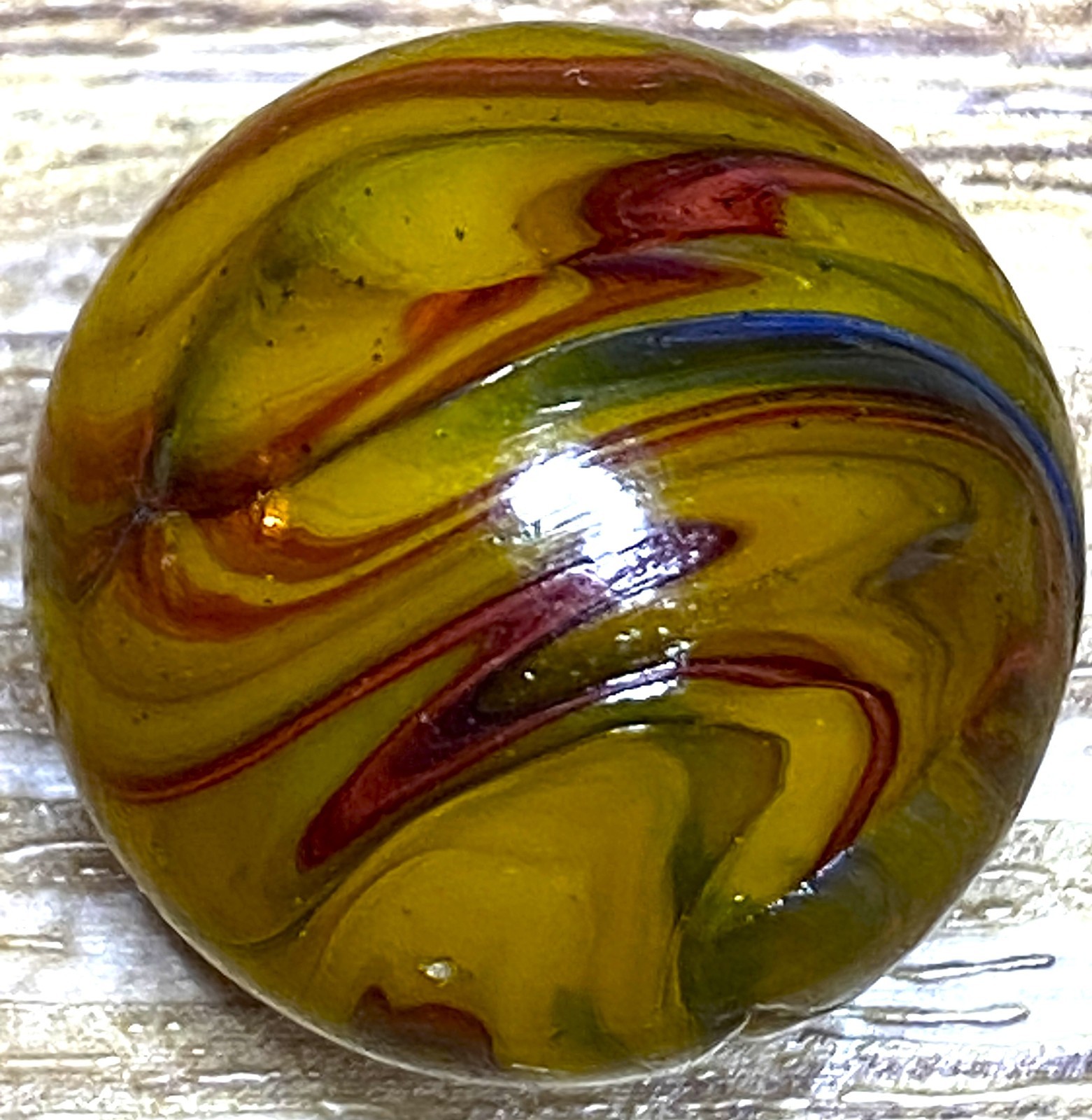 DAS/JABO BUSY LOOKING BANNED OXBLOOD COLORS SWIRLED SHOOTER .73" BOX03/387