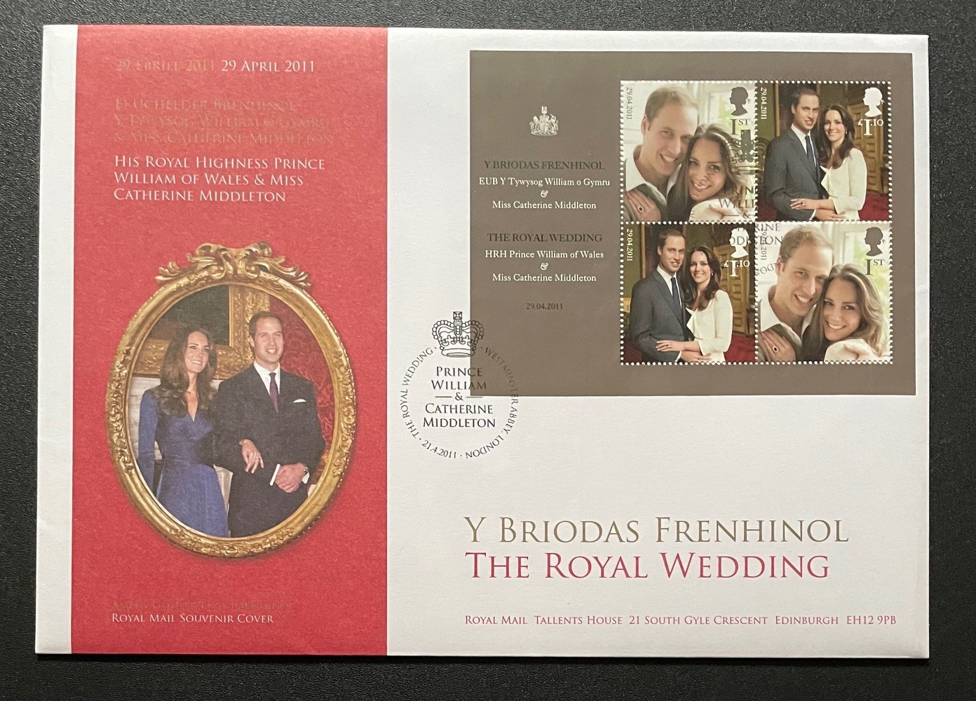 2011 Royal Wedding RM Presentation Pack FDC.  With Westminster Abbey Special H/S