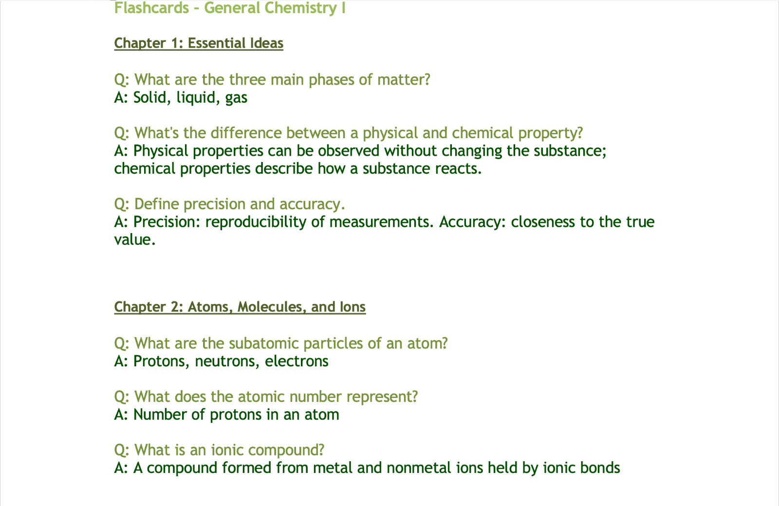 **DIGITAL DOWNLOAD** General Chemistry one full course sudy guide