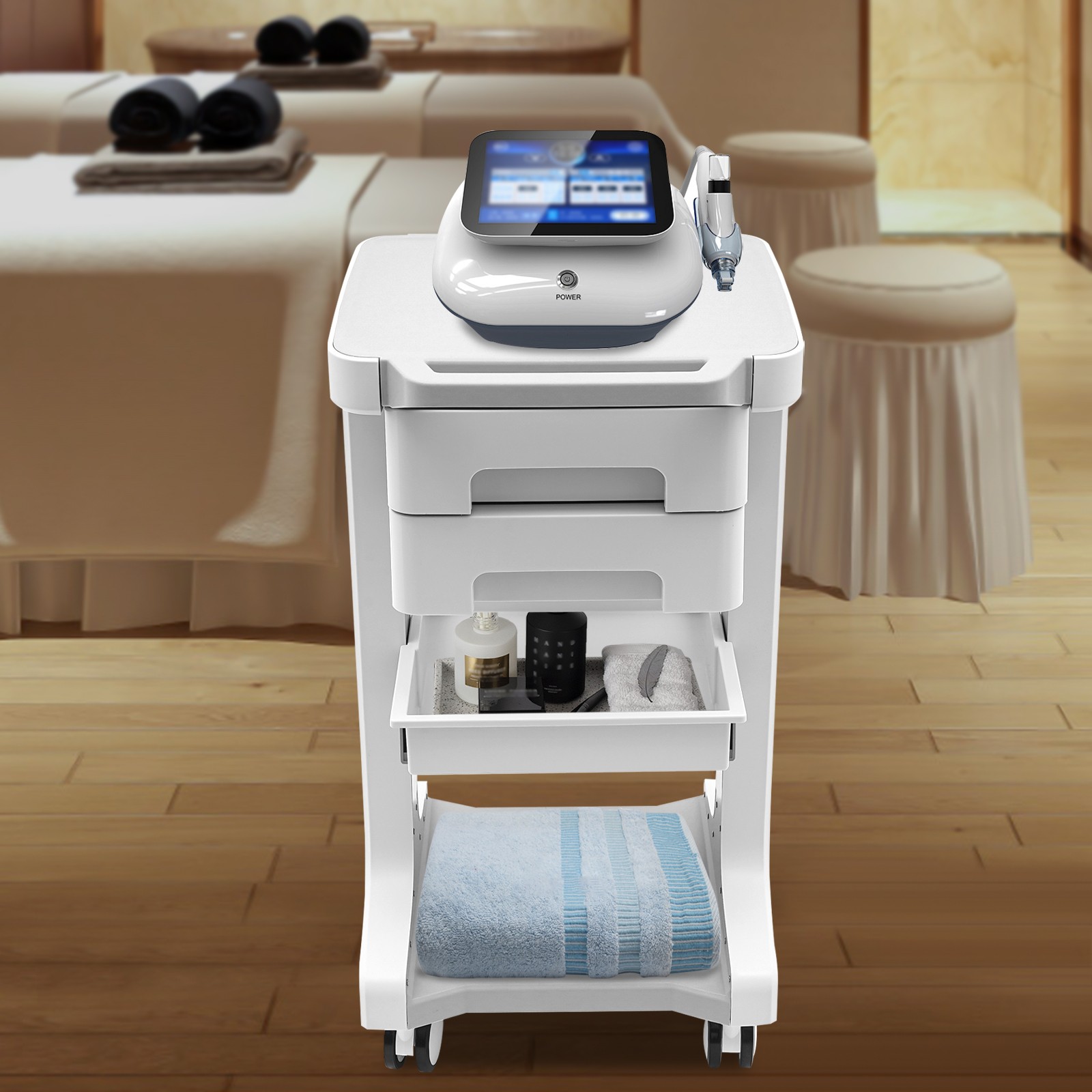 Beauty Salon Trolley Esthetician Cart Spa Rolling Equipment Storage Station