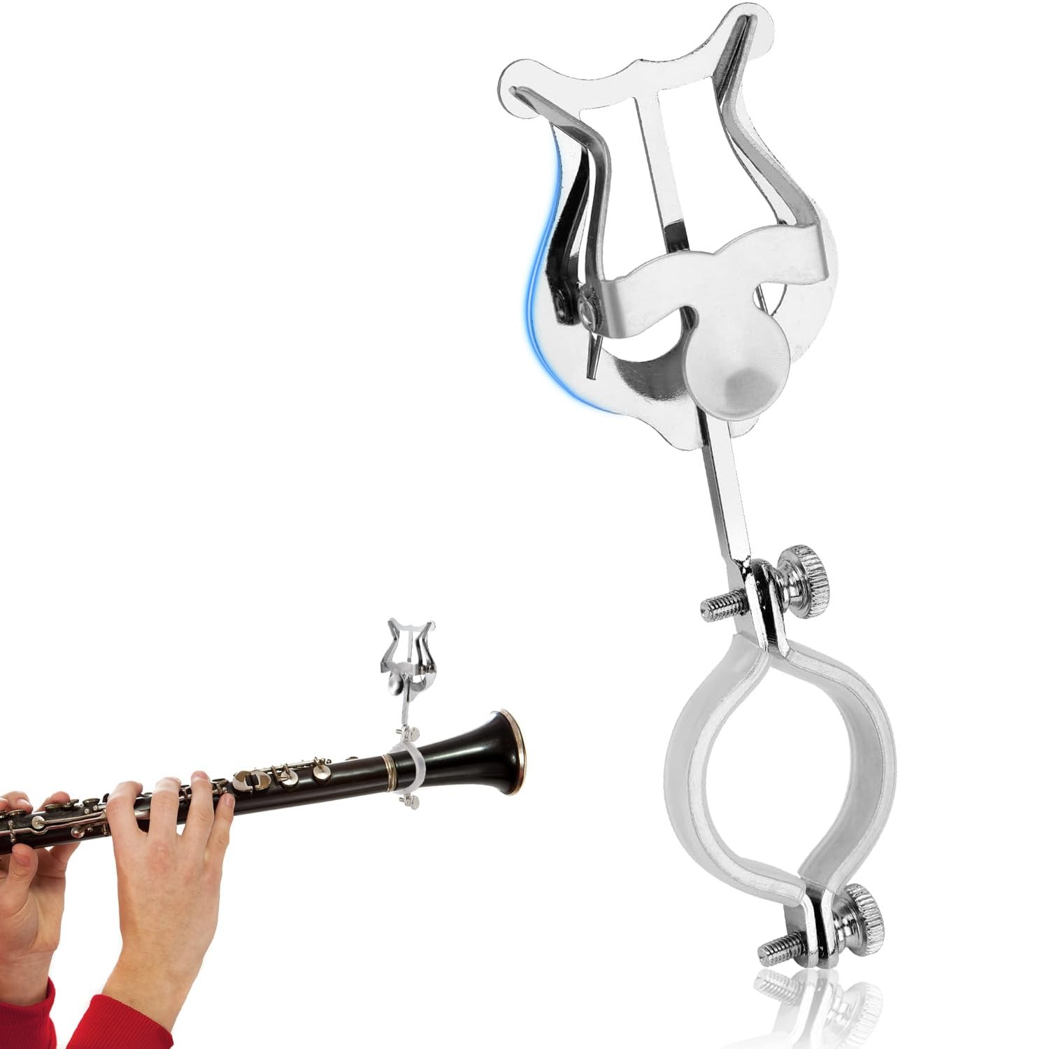 Clarinet Lyre Holder for Marching Band- 6.02Inch Sheet Music Clip Stand- Adju...