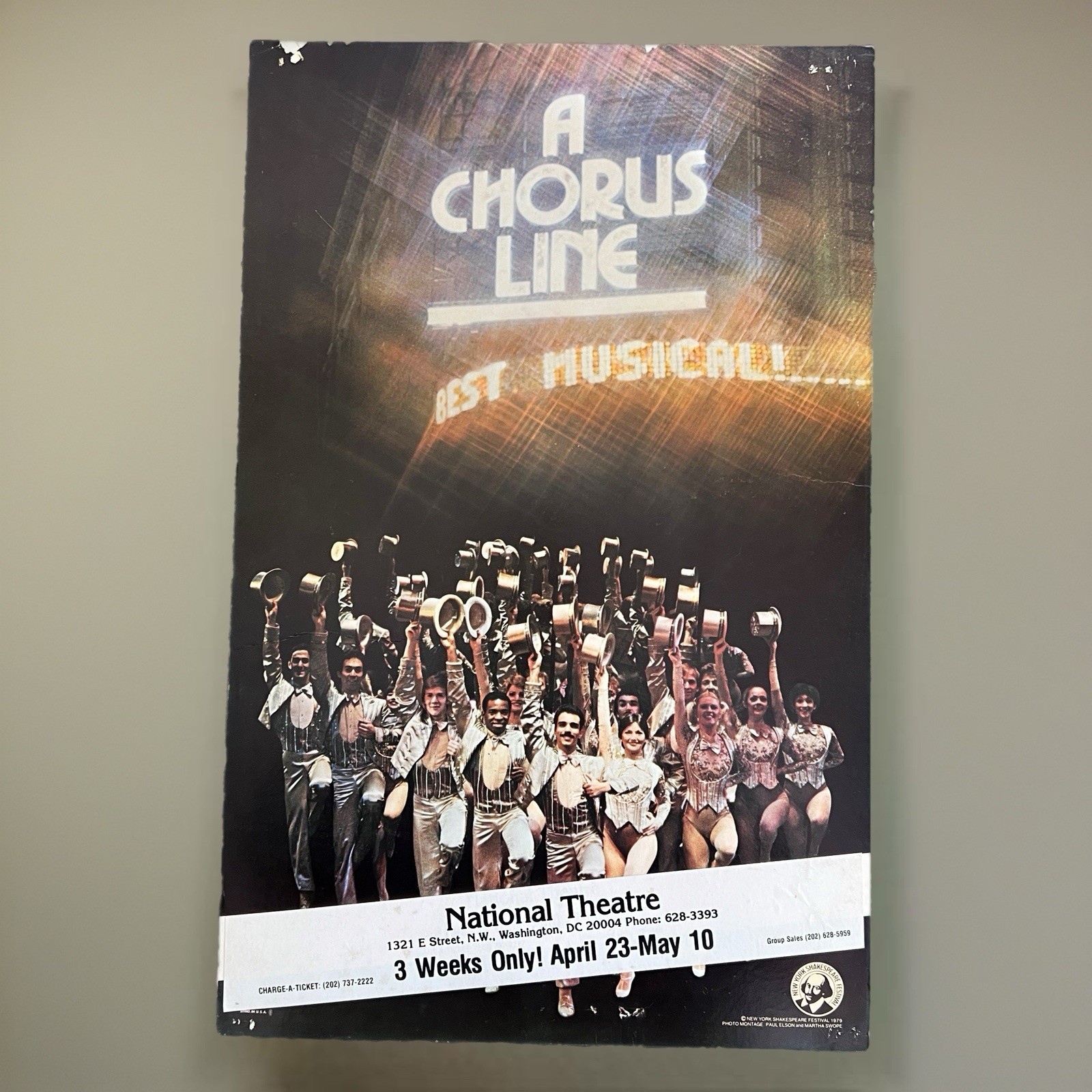 1979 A Chorus Line Original National Theatre Washington DC Broadway Tour