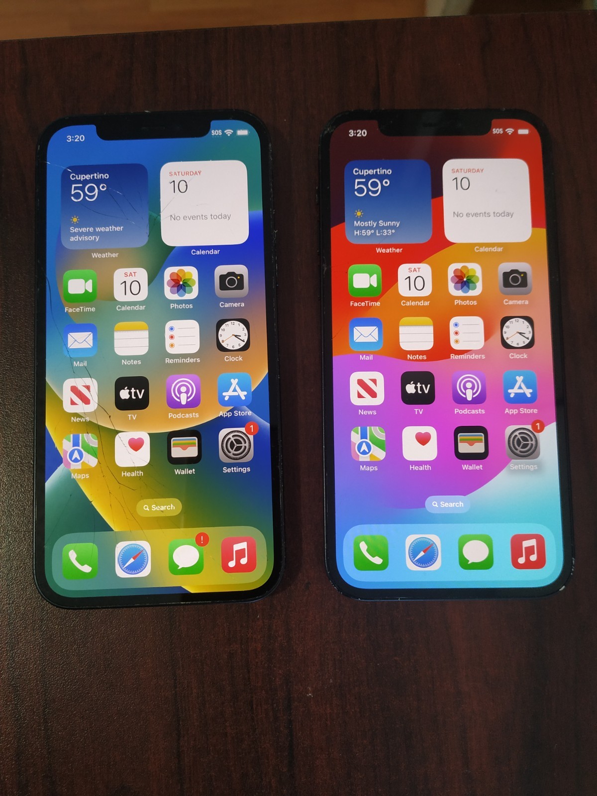 Lot of 2 Apple iPhone 12 64GB Black For parts Battery health : 87% 91%