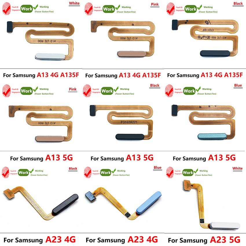 For Samsung Galaxy A13 4G/5G A23 4G/5G Fingerprint Flex Cable Power Button Part