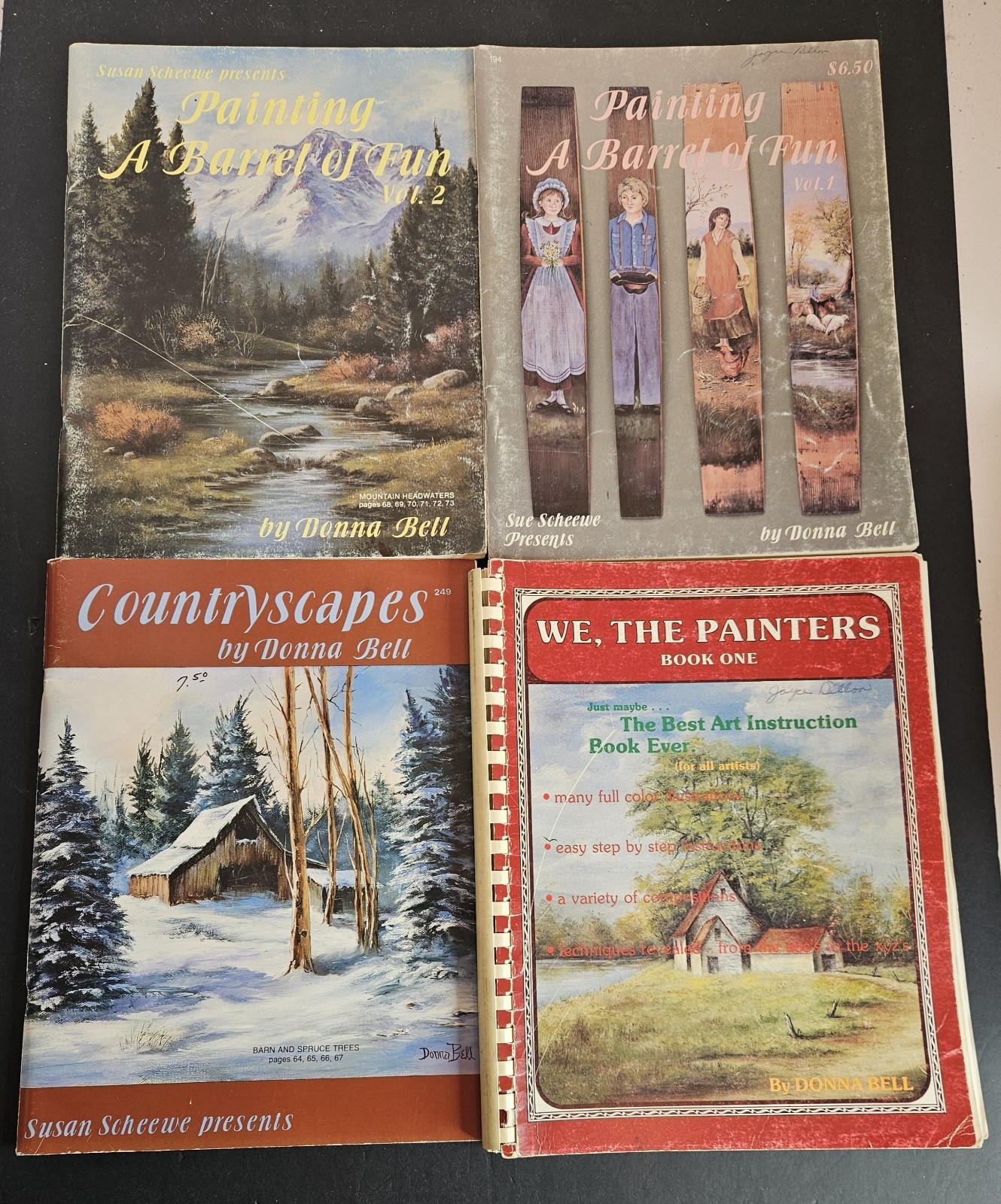 4 Donna Bell  Book Lot Countryscapes Barrel of Fun Vol 1 & 2 We The Painters