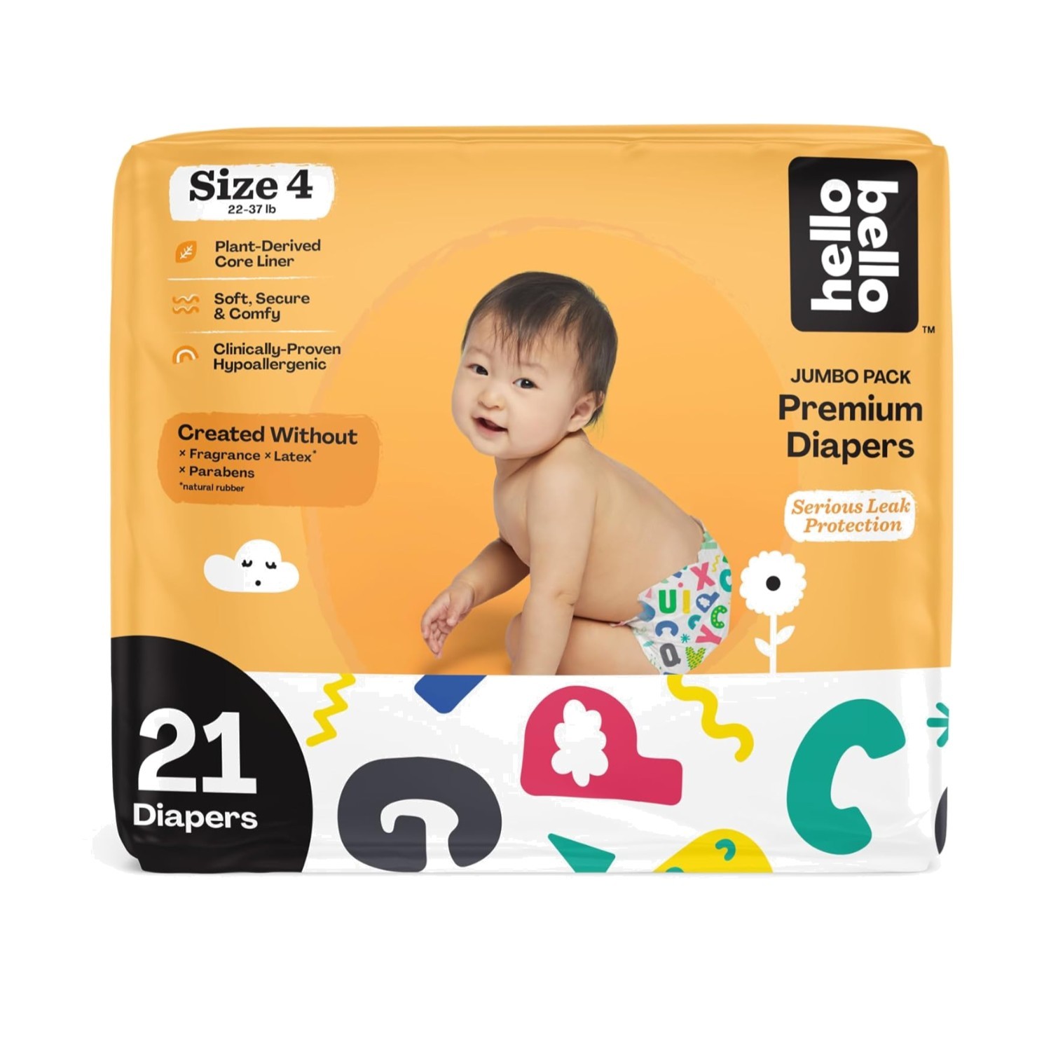Size 4  Extra-Absorbent Baby Diapers - 21 Count, Latex & Paraben Free