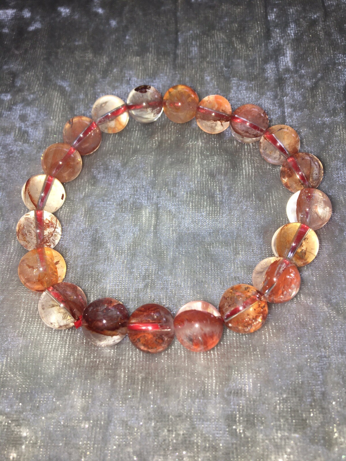 Fire Quartz Crystal Bead Bracelet Natural Gemstone Healing 8mm beads