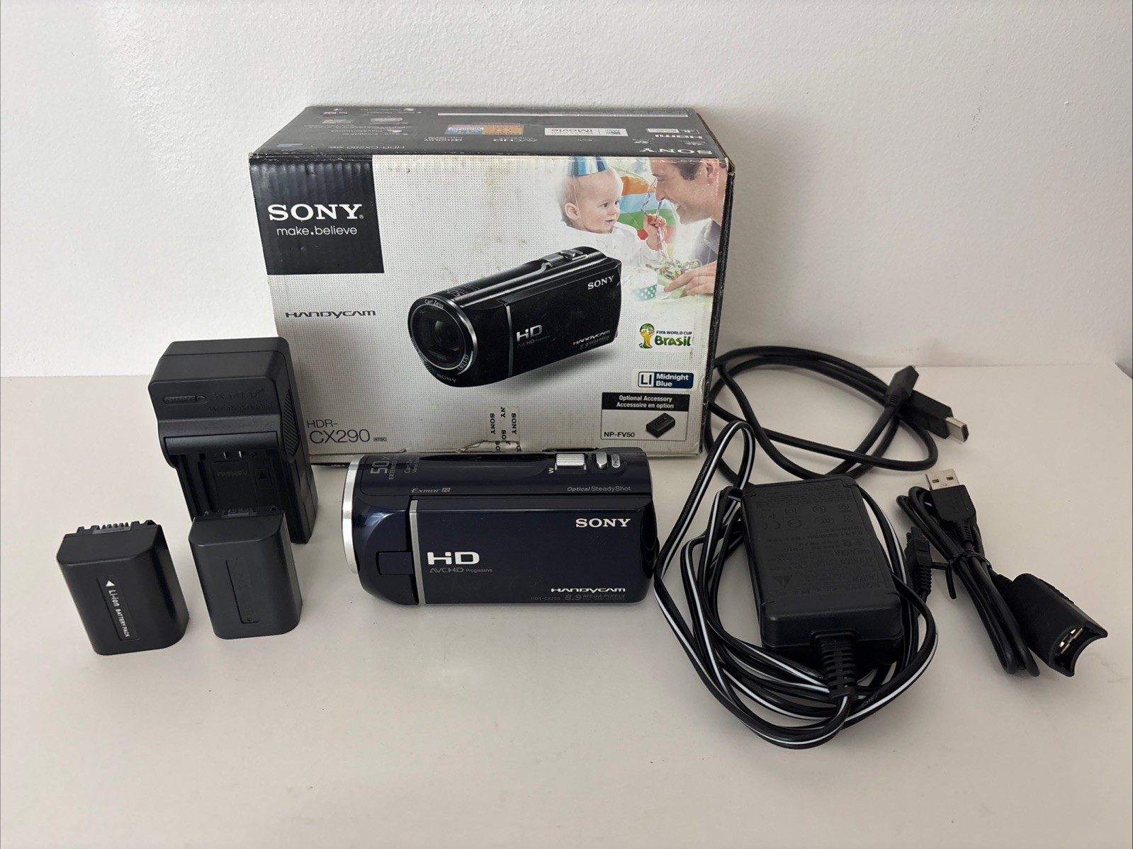 Sony Handycam Digital Video Camcorder HDR-CX290 W/ 2 Batteries - TESTED WORKS