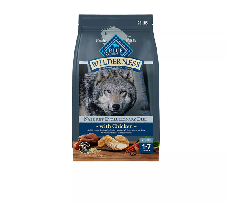 Blue Buffalo Wilderness High Protein Adult Dry Dog Food Chicken 28 lb