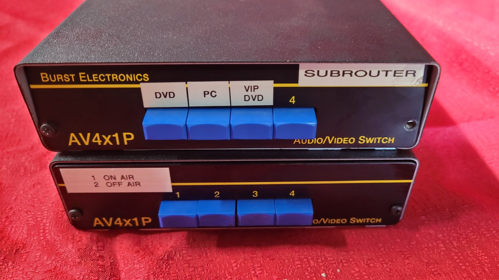 2 - Burst Electronics AV4x1P Audio / Video Switch boxes