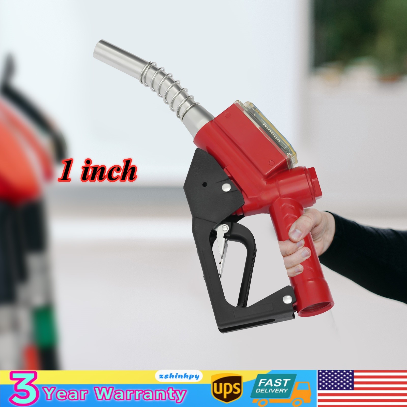 Fuel Gasoline Diesel Petrol Oil Delivery Gun Nozzle Dispenser With Flow Meter