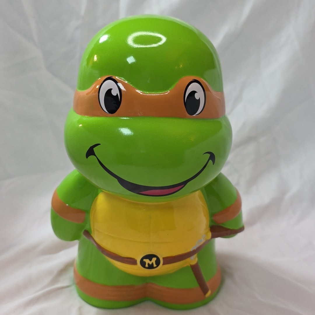 2014 TMNT Michelangelo Ceramic Piggy Coin Bank Teenage Mutant Ninja