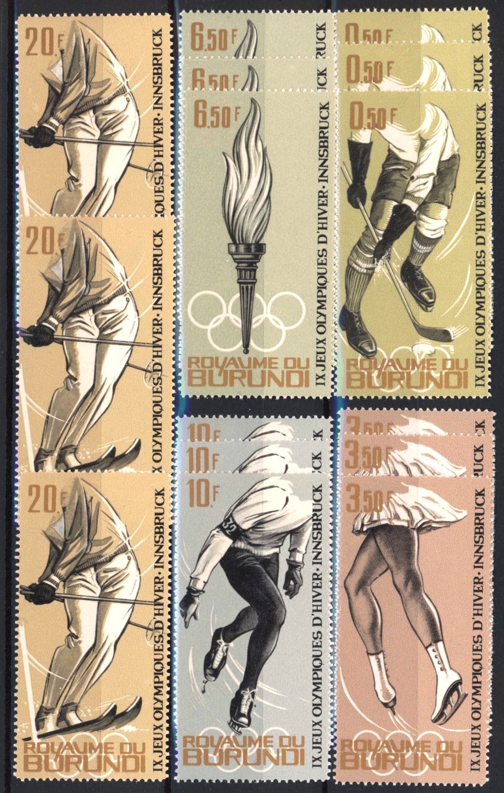 Burundi 1964 : Olympics - 3x Good Set Very Fine MNH Stamps