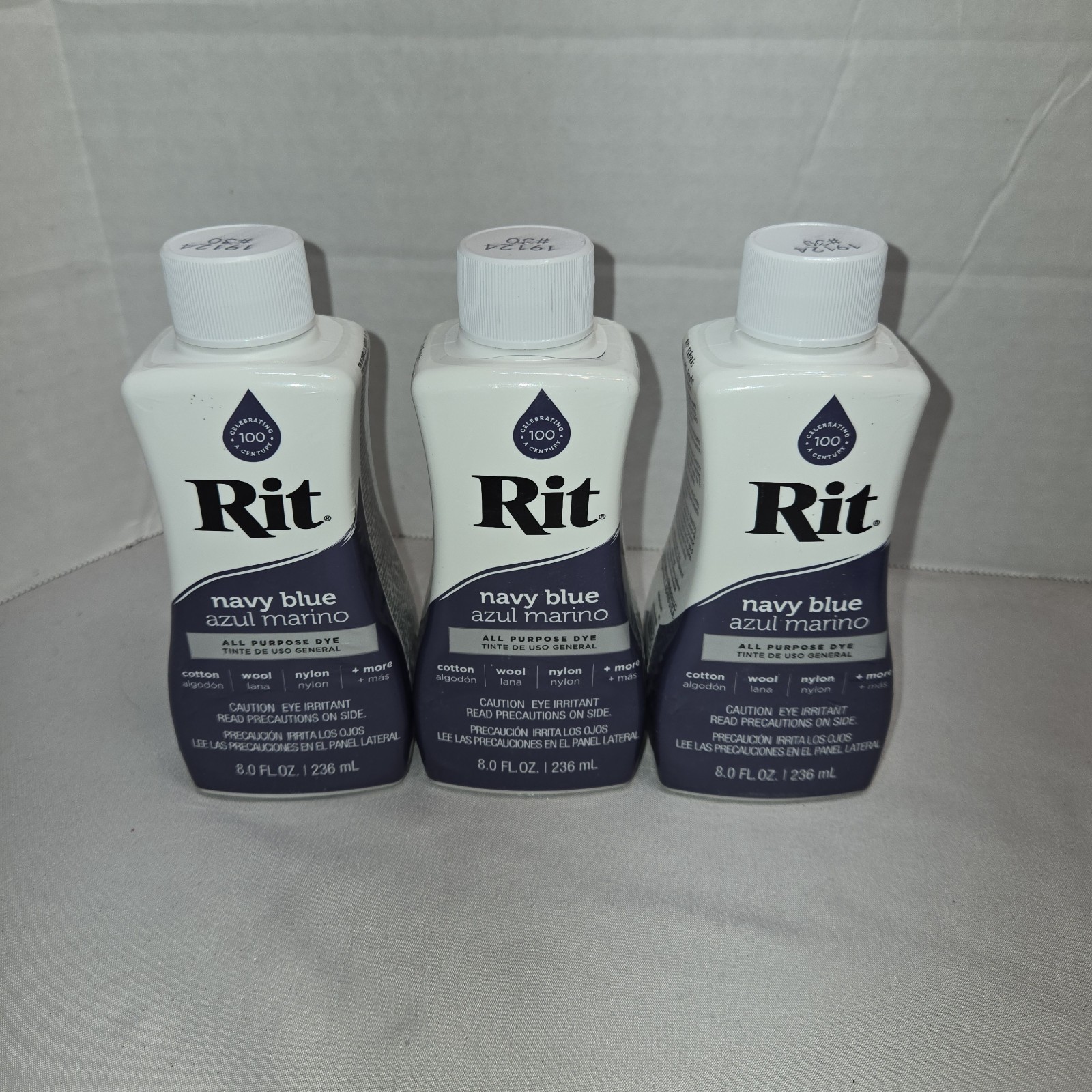 Lot of 3 x Rit Navy Blue All-Purpose Dye 8oz Dye Cotton, Wool, Nylon & More