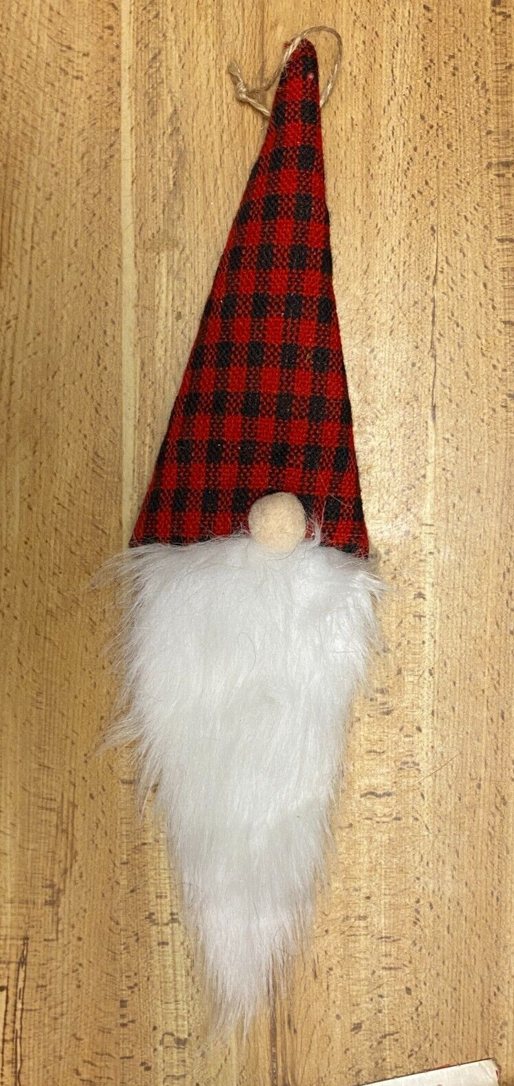 Gnome Christmas Ornament Plush Plaid Hat 14"