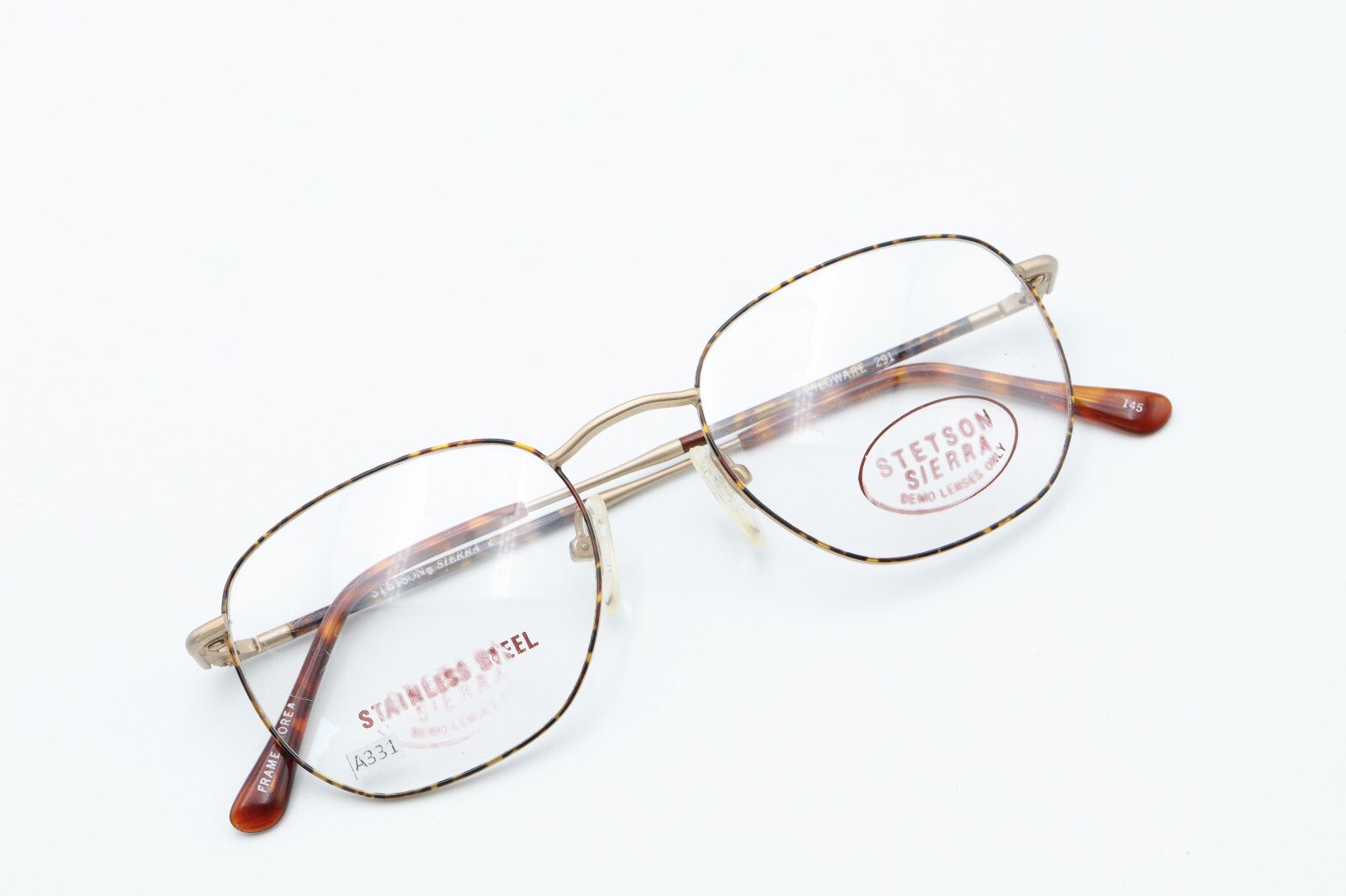 STETSON SIERRA 2 Zyloware 291 Tortoise 50-20-145 Frames Stainless Steel A331