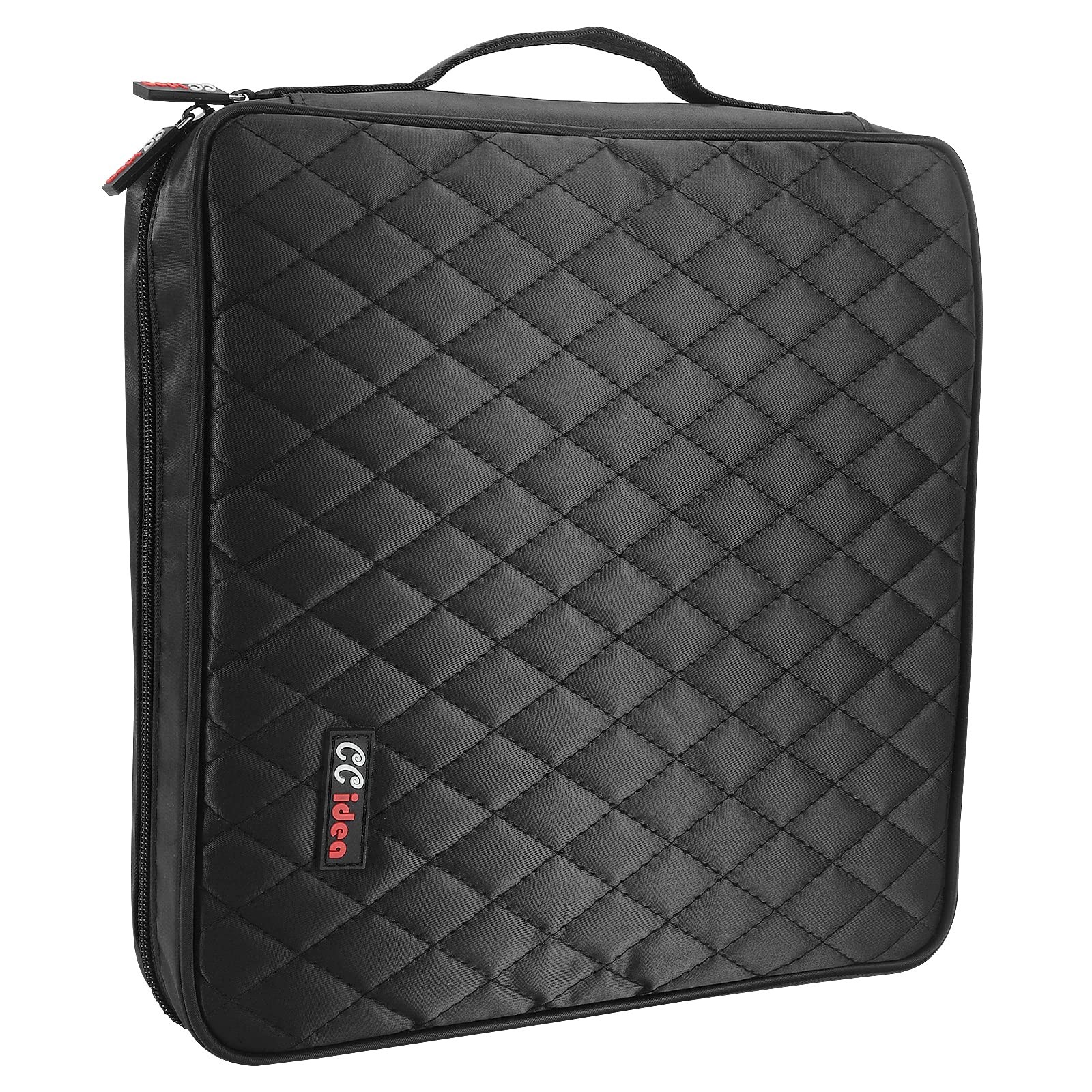 CCidea 200 Capacity CD/DVD Case Holder Portable L6''*W6''*H2.5'', 200-Black 