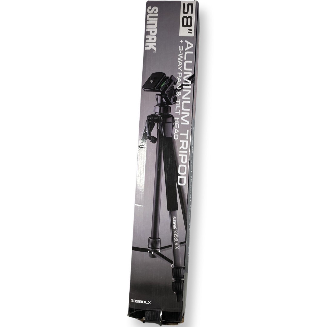Sunpak 58" Aluminum Tripod + 3-Way Pan & Tilt head 5858DLX