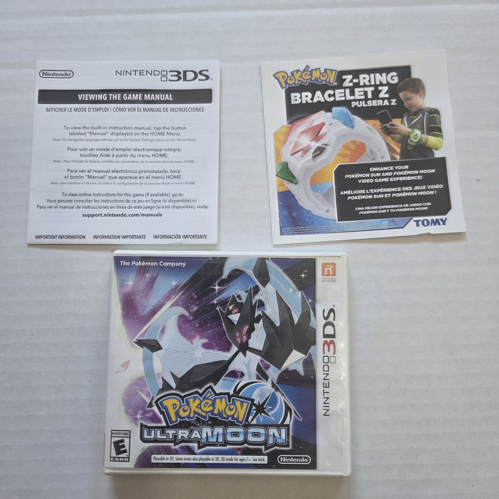 Pokemon Ultra Moon (Nintendo 3DS) Original Case & Manual Only