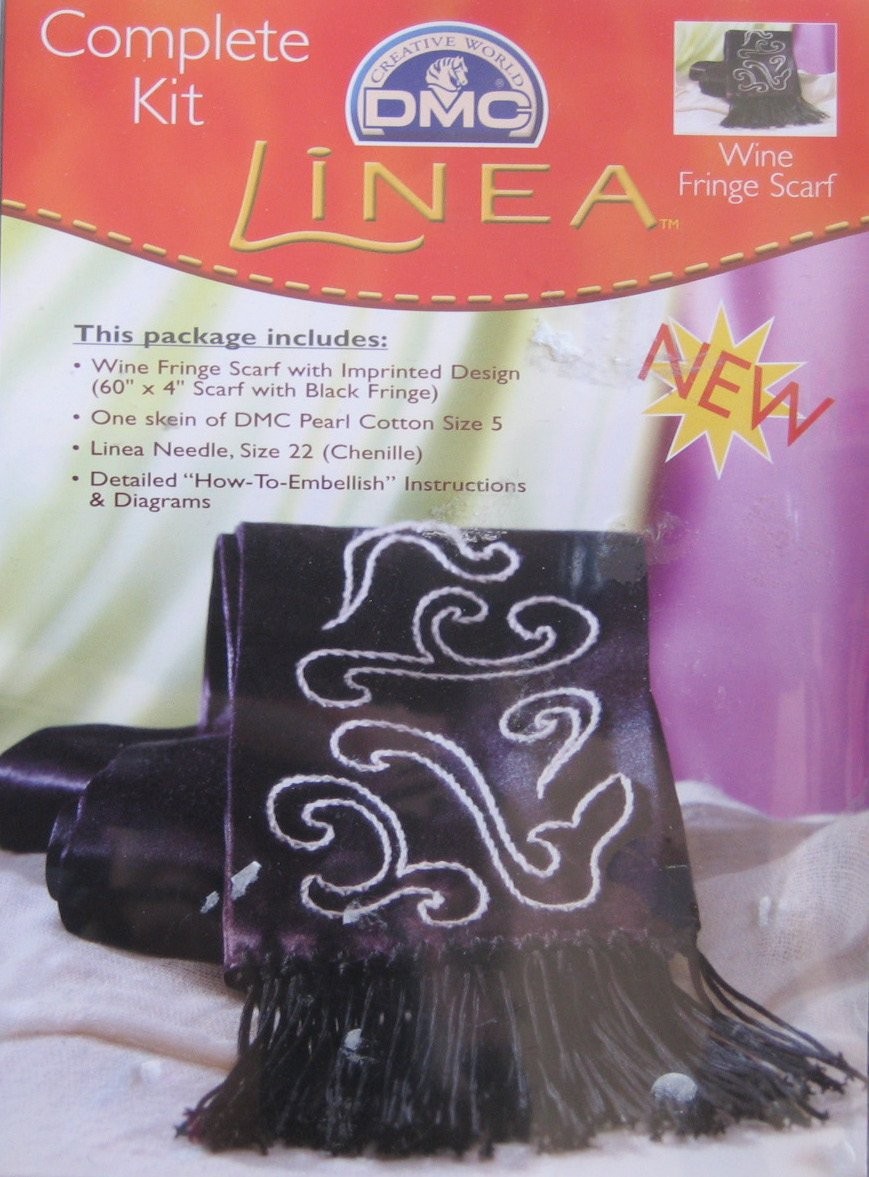 Linea Wine Fringe Scarf: Complete Craft Kit