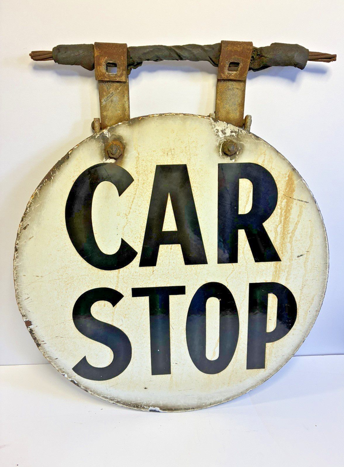 Pittsburgh, PA Red Line CAR STOP Trolley/Streetcar Sign