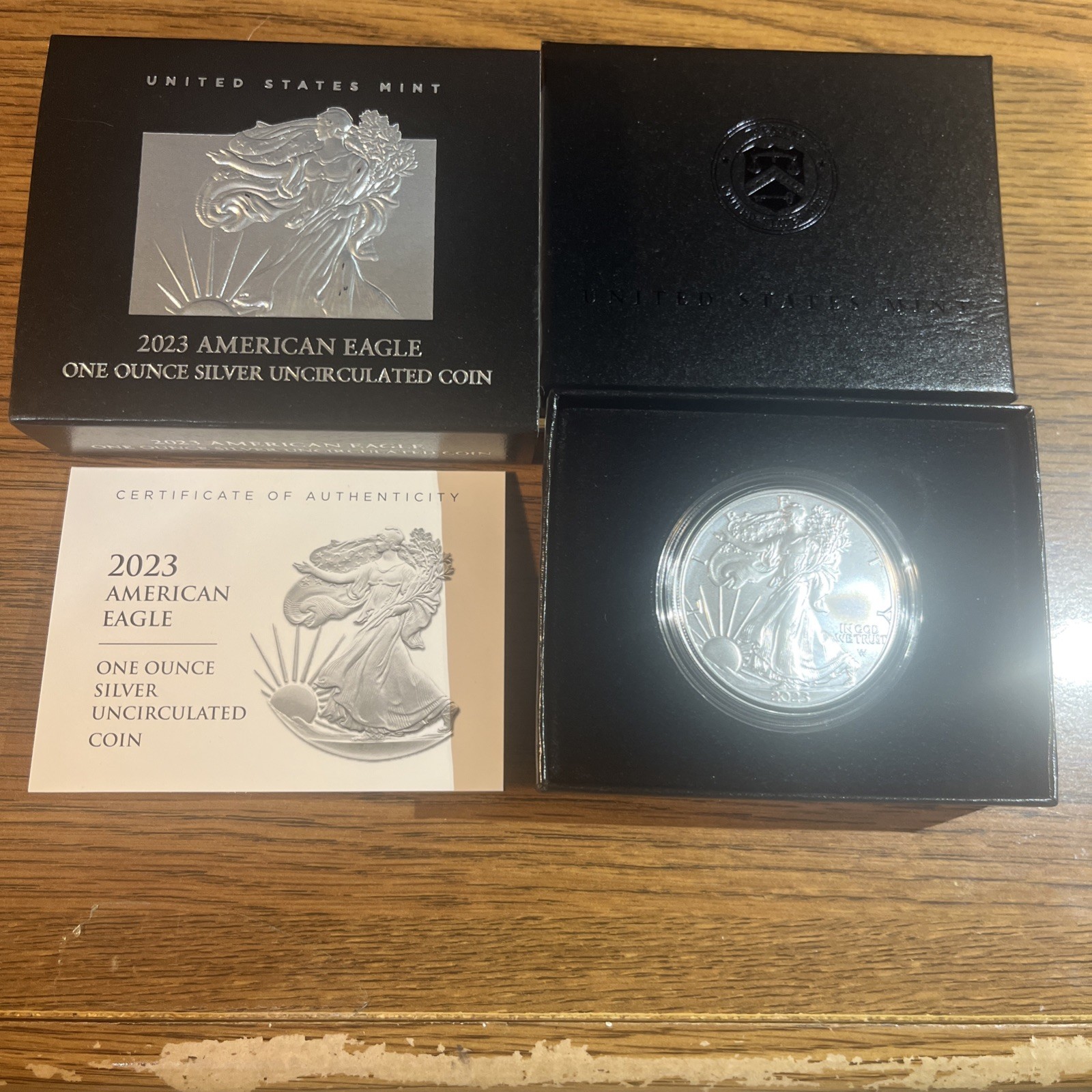 2023-W Proof $1 American Silver Eagle Box, OGP & COA