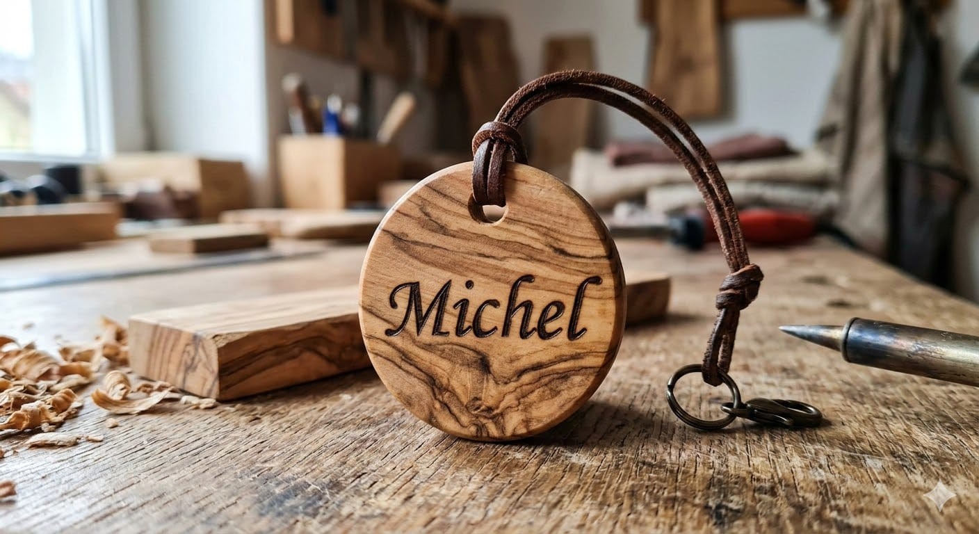 Custom Engraved Wooden Name Keychain Personalized Wood Key Ring Gift