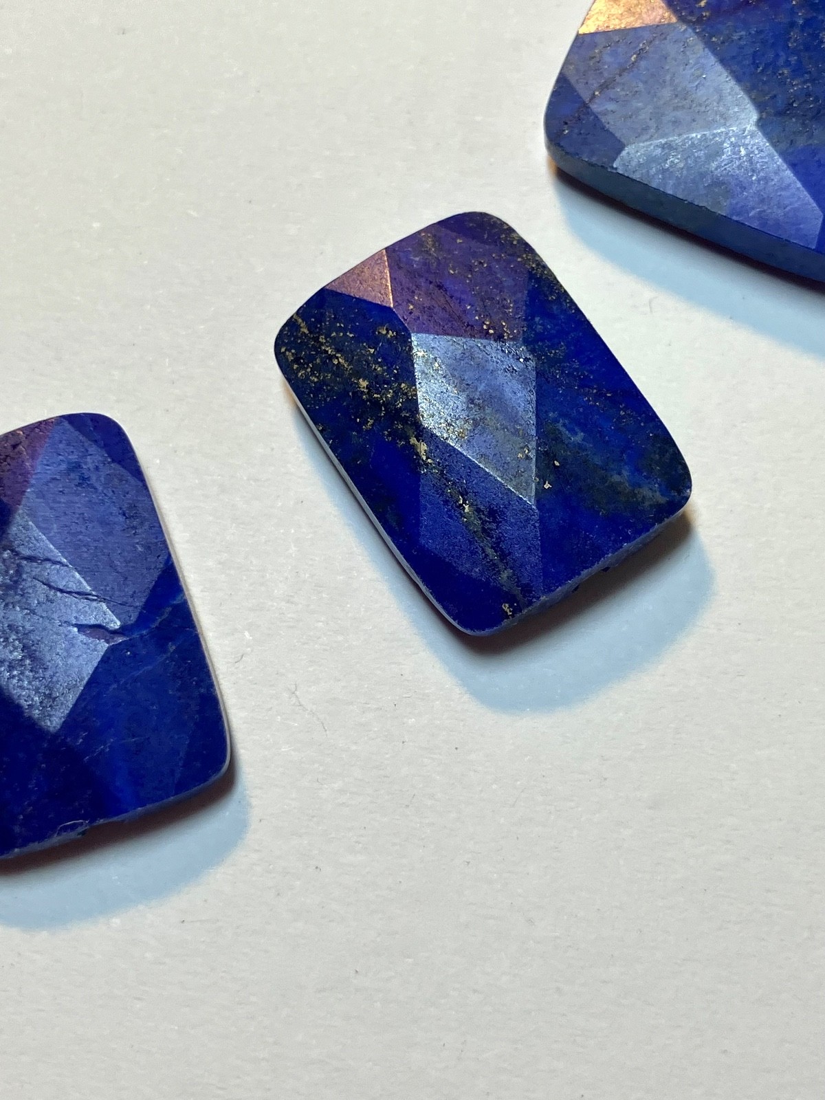 10 Lapis Lazuli 12mm x 17mm beads faceted rectangular