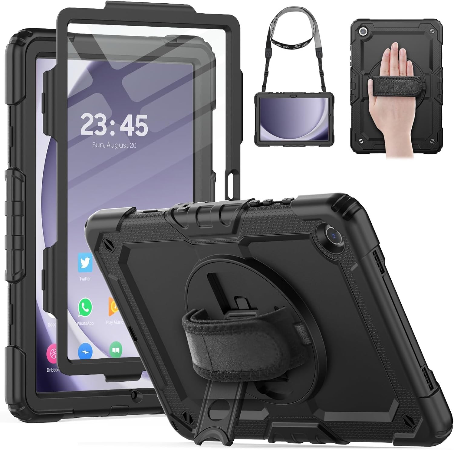 Case for Samsung Galaxy Tab A9+ Plus 11 Inch, Protective with Screen Protector