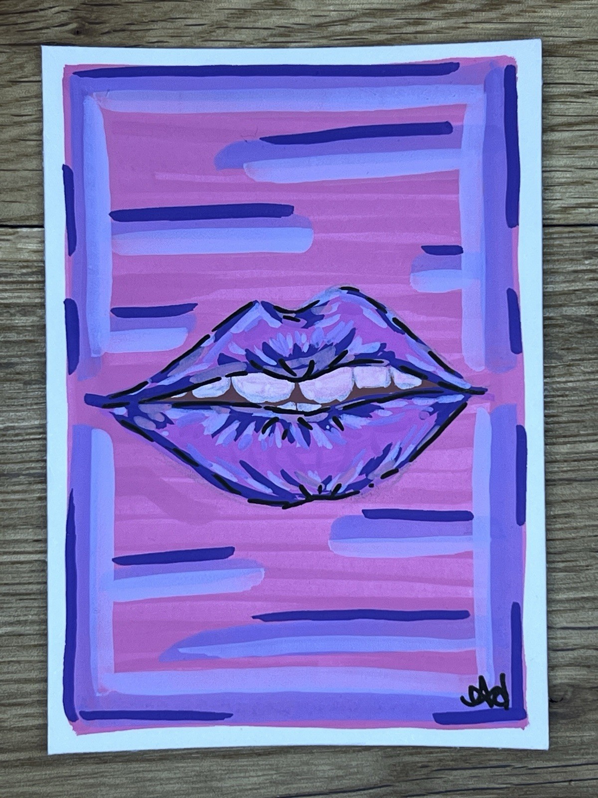 ACEO Art Card Original Acrylic Abstract 2.5in x 3.5in foreverlovedlex