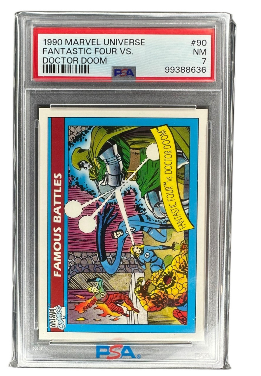 1990 MARVEL UNIVERSE DOCTOR DOOM #90 FANTASTIC FOUR VS. PSA 7