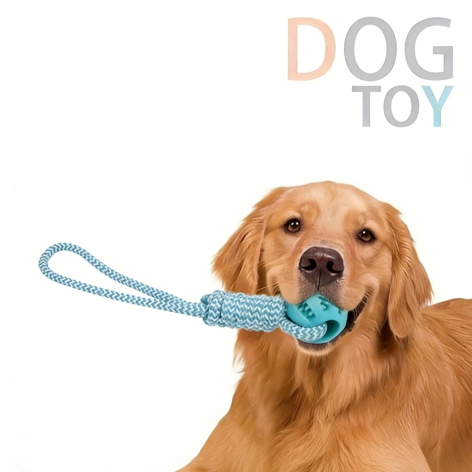 Dog Chew Toy Treat Dispenser Silicone Ball Rope Interactive Pet Toy