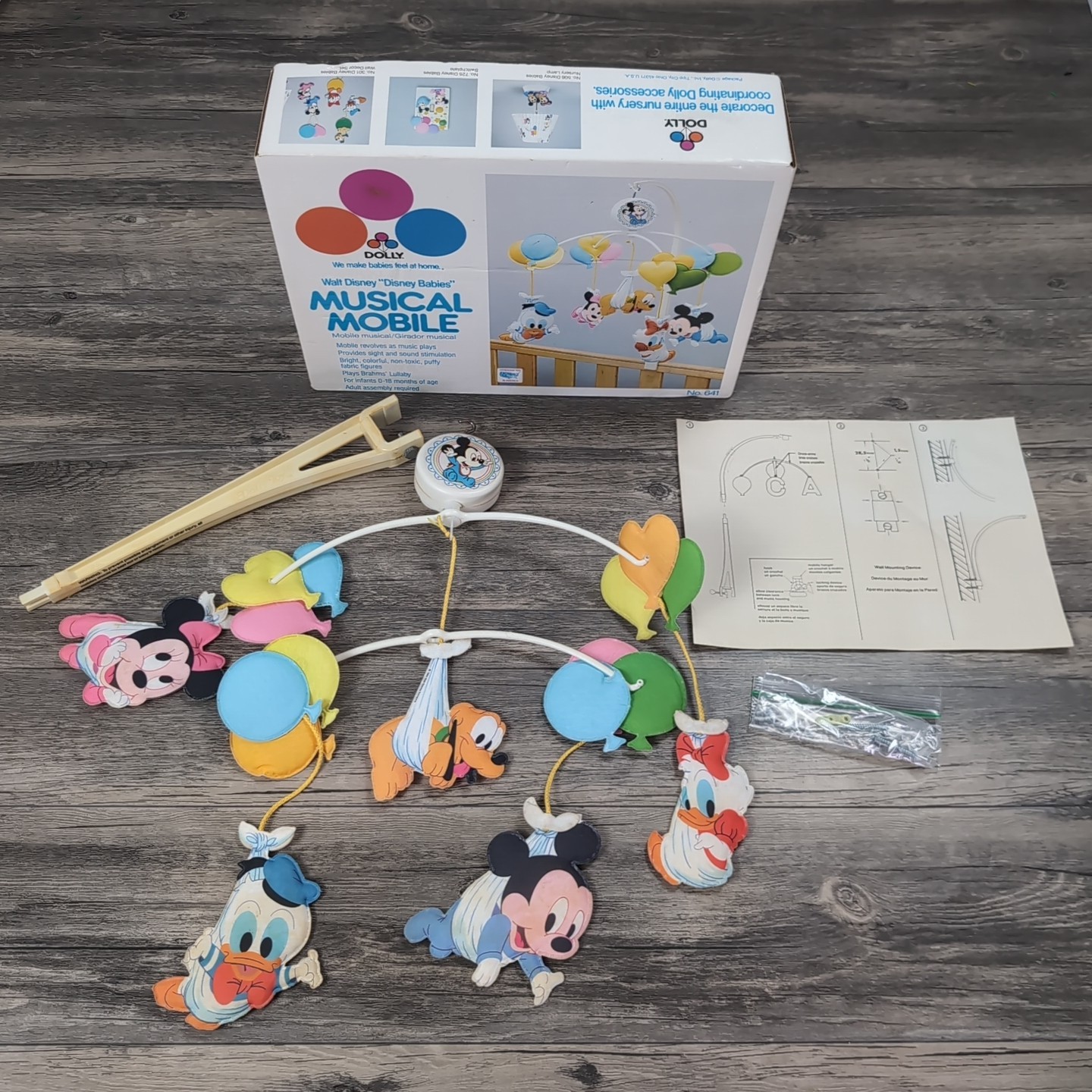VTG Walt Disney Disney Babies Musical Mobile with Box No. 641 Nursery Decor '84
