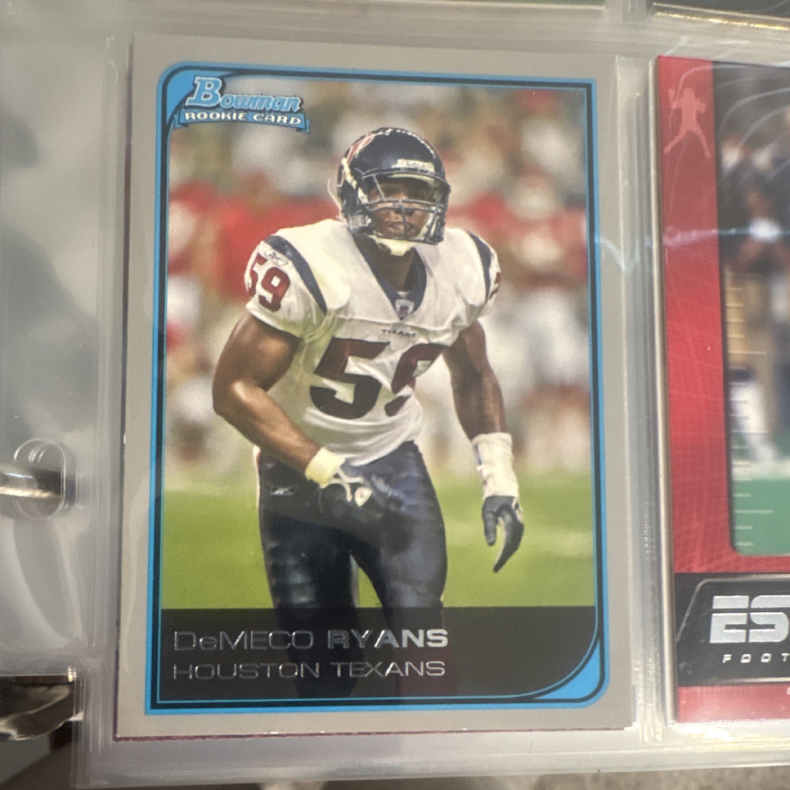 Bowman 2006 DeMeco Ryans #225 Houston Texans Rookie NFL Football Card