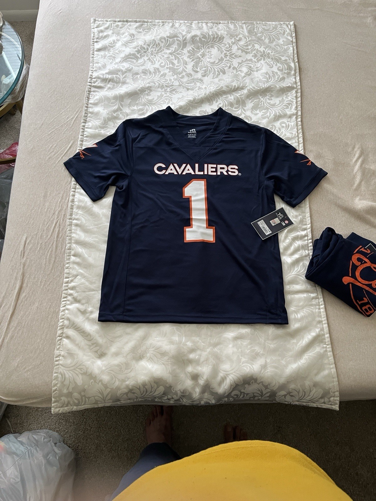 Virginia Cavaliers UVA Jersey Boys XL 16/18 Navy Blue Team Athletics NWT