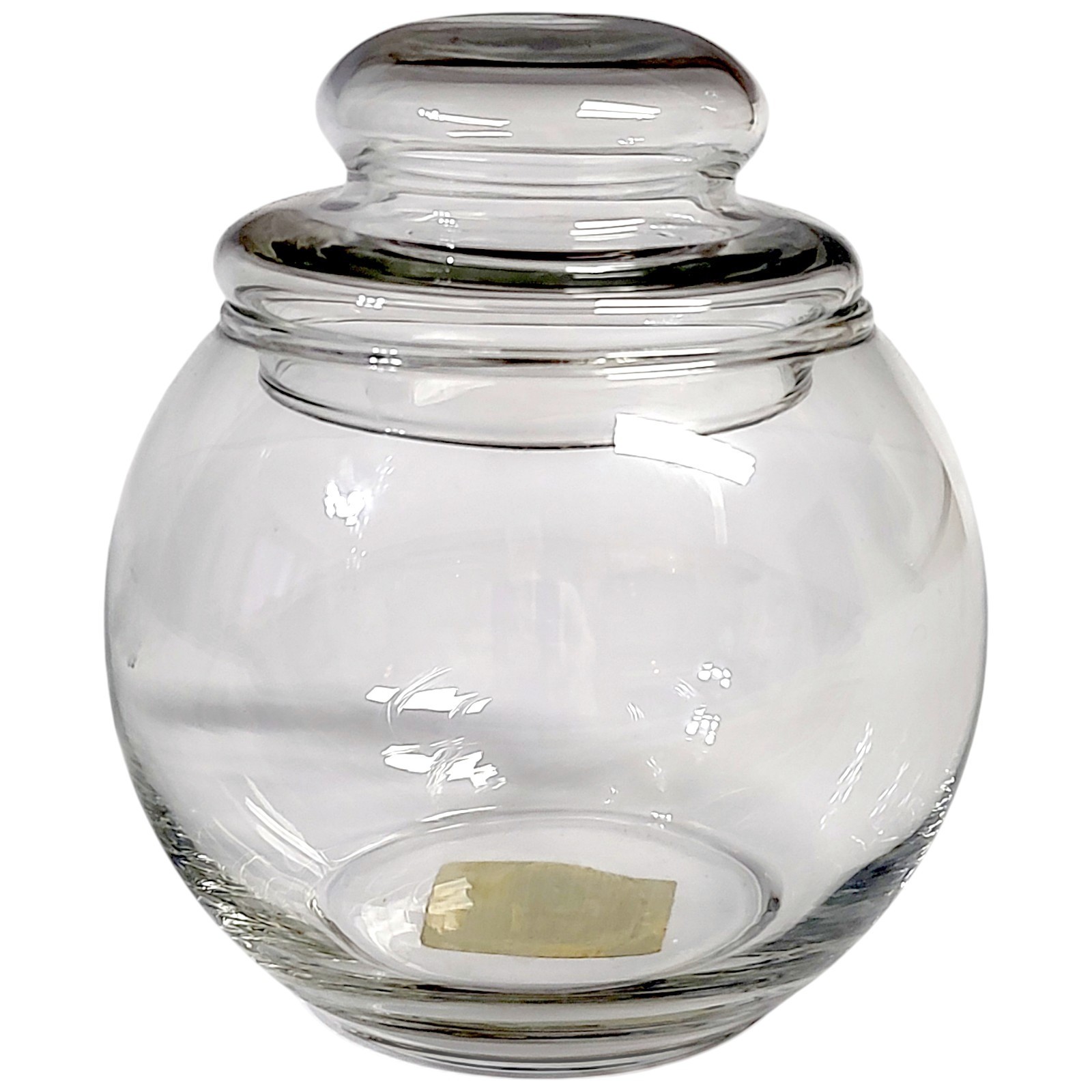 Clear Round Glass Jar w/ Lid 4.75"