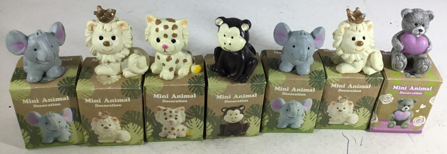 Mini Animals Set of Seven  Assorted  Boxed New