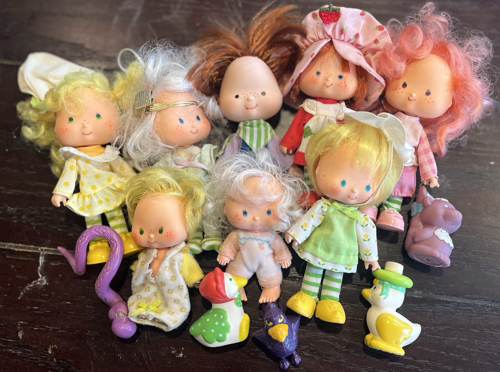 80's Strawberry Shortcake Kenner 8 Dolls 5 Pets Vintage Mint Tulip Raspberry Lot