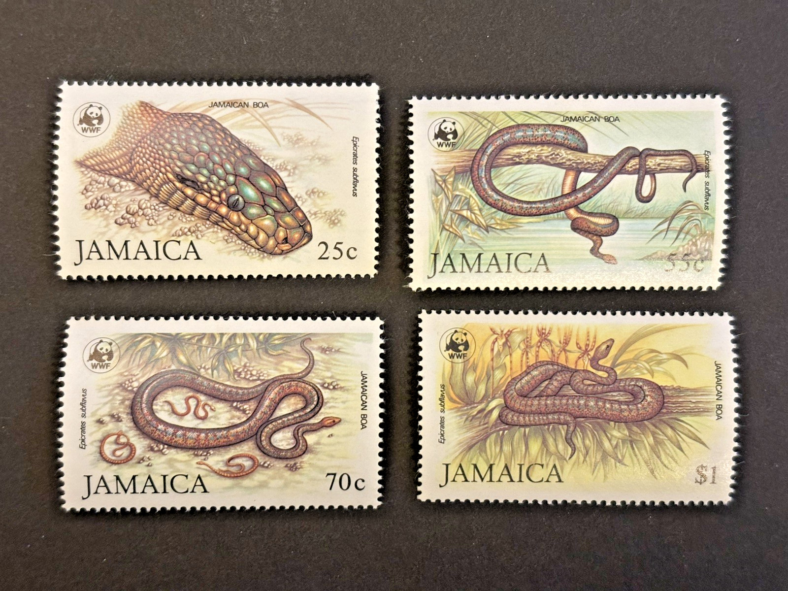 Jamaica: 1984, Endangered Species, Jamaican Boa Snake, MNH set.