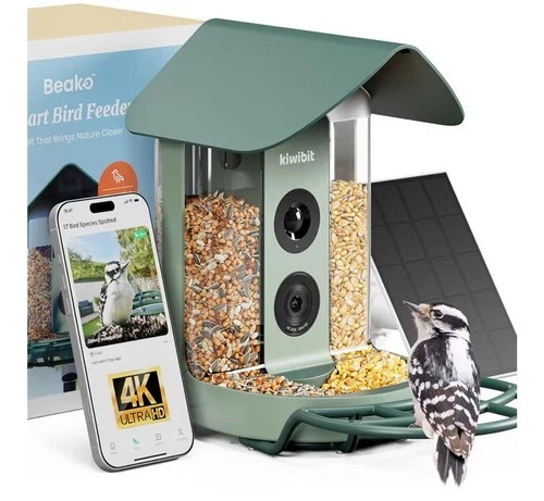 Beako Smart Bird Feeder with 4K Camera Solar Powered for Outdoors - Ultra HD 