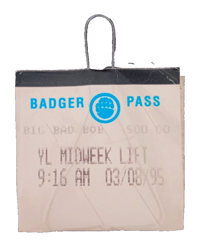 Vintage 1995 Yosemite Badger Pass Ski Lift Ticket