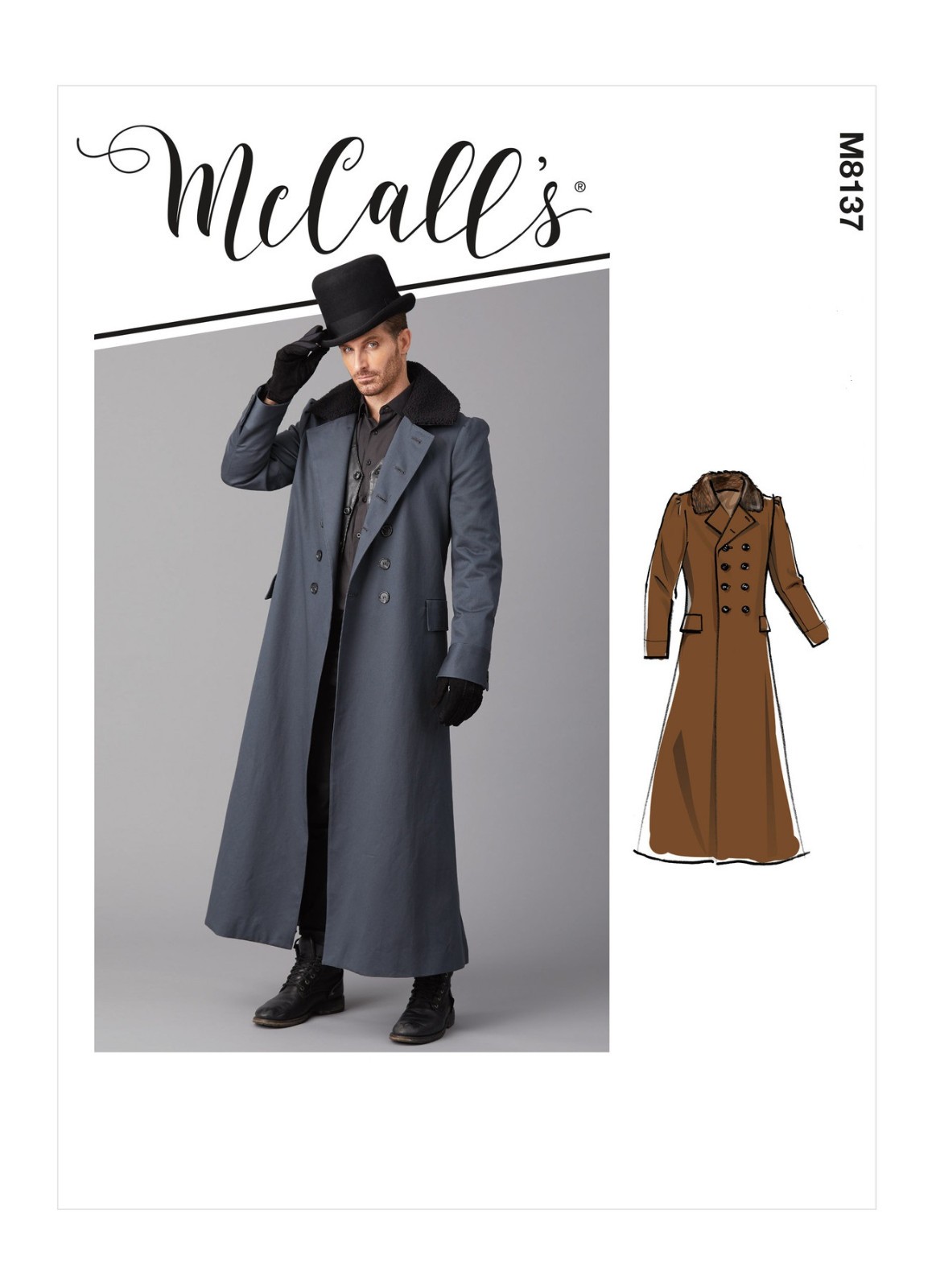 McCall's Sewing Pattern M8137 Mens Costume 1814 Coat Steampunk Sizes 38-44 UC