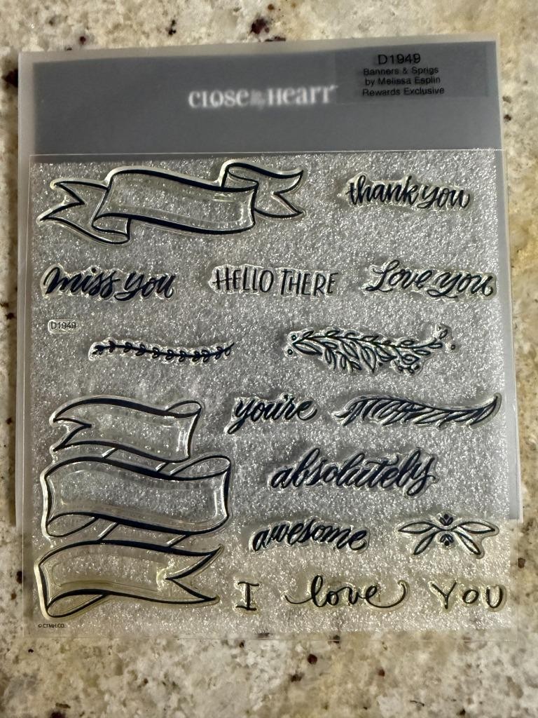 New Close To My Heart Clear Acrylic Stamp Set - BANNERS & SPRIGS