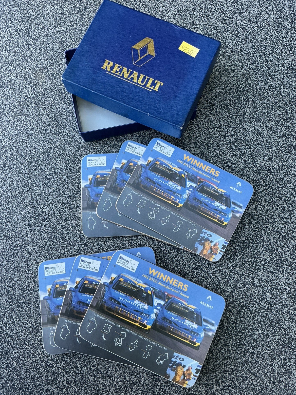 Vintage Motor Sport - WILLIAMS RENAULT BTCC 1995 Winners Coasters - Unused NOS