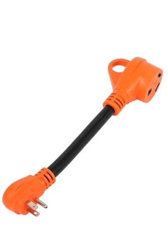 30amp to 110 Adapter for RV, NEMA 5-15P to TT-30R Female RV Power Adapter with 